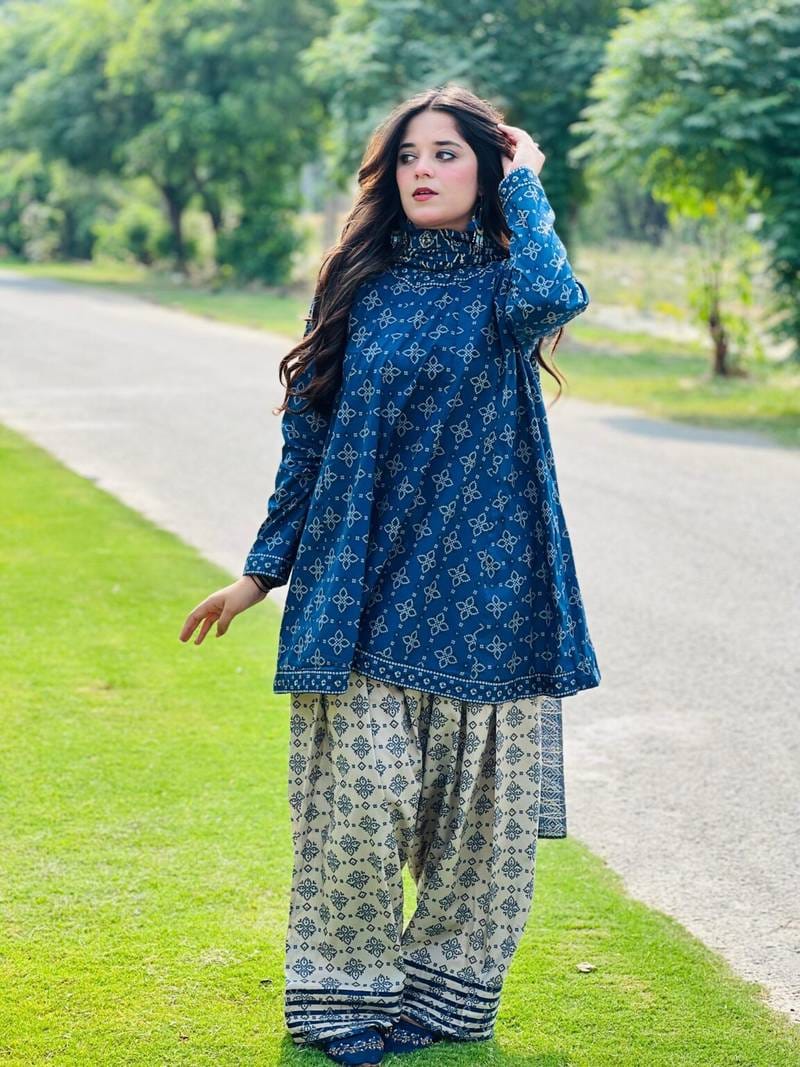 BLUE BERRYDIGITAL 3PC SHORT FROK