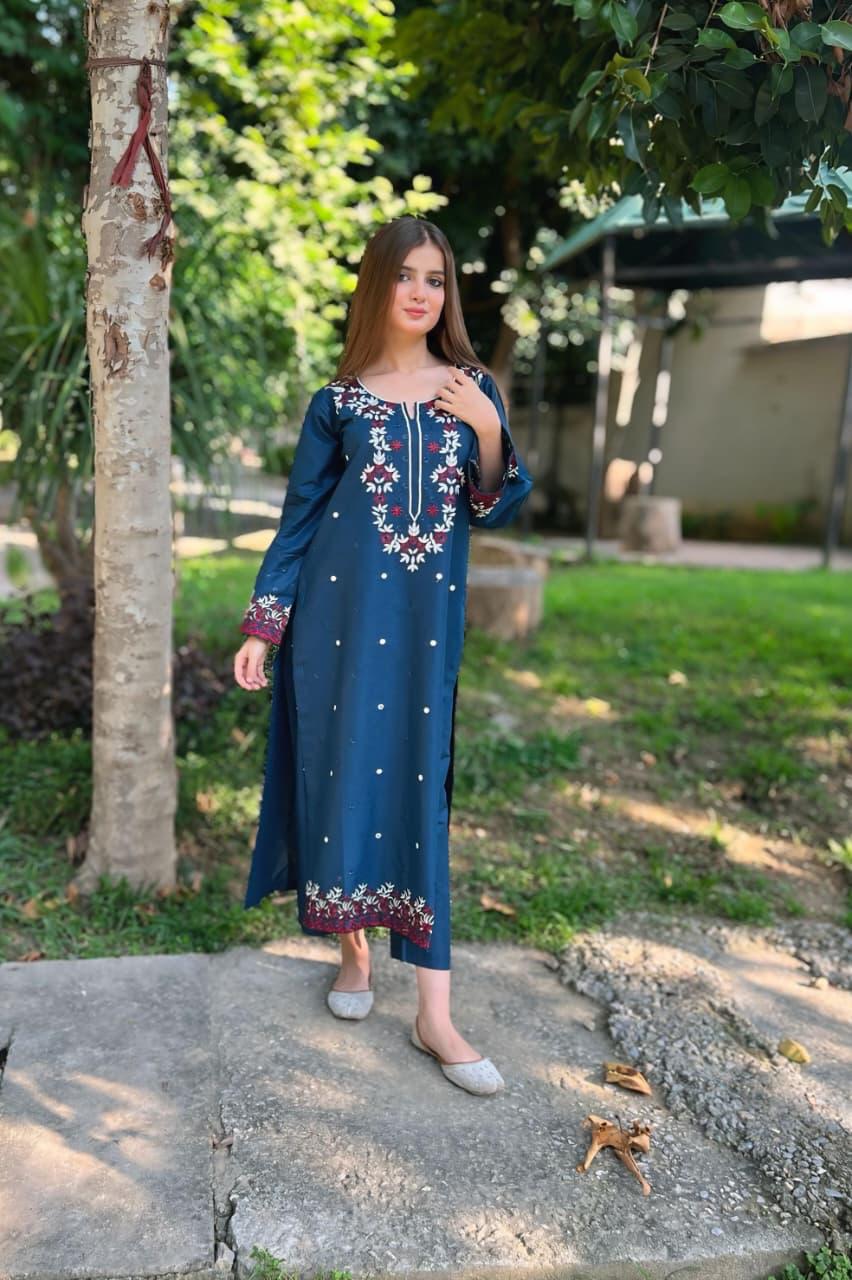 Mid night Embroided 2 pc