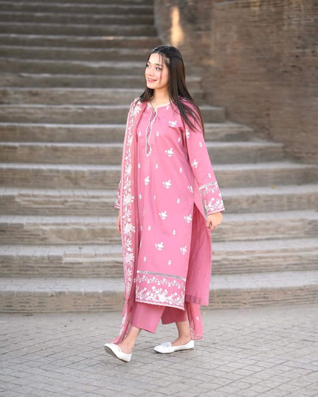 ROSE PINK EMBROIDED 3 PC