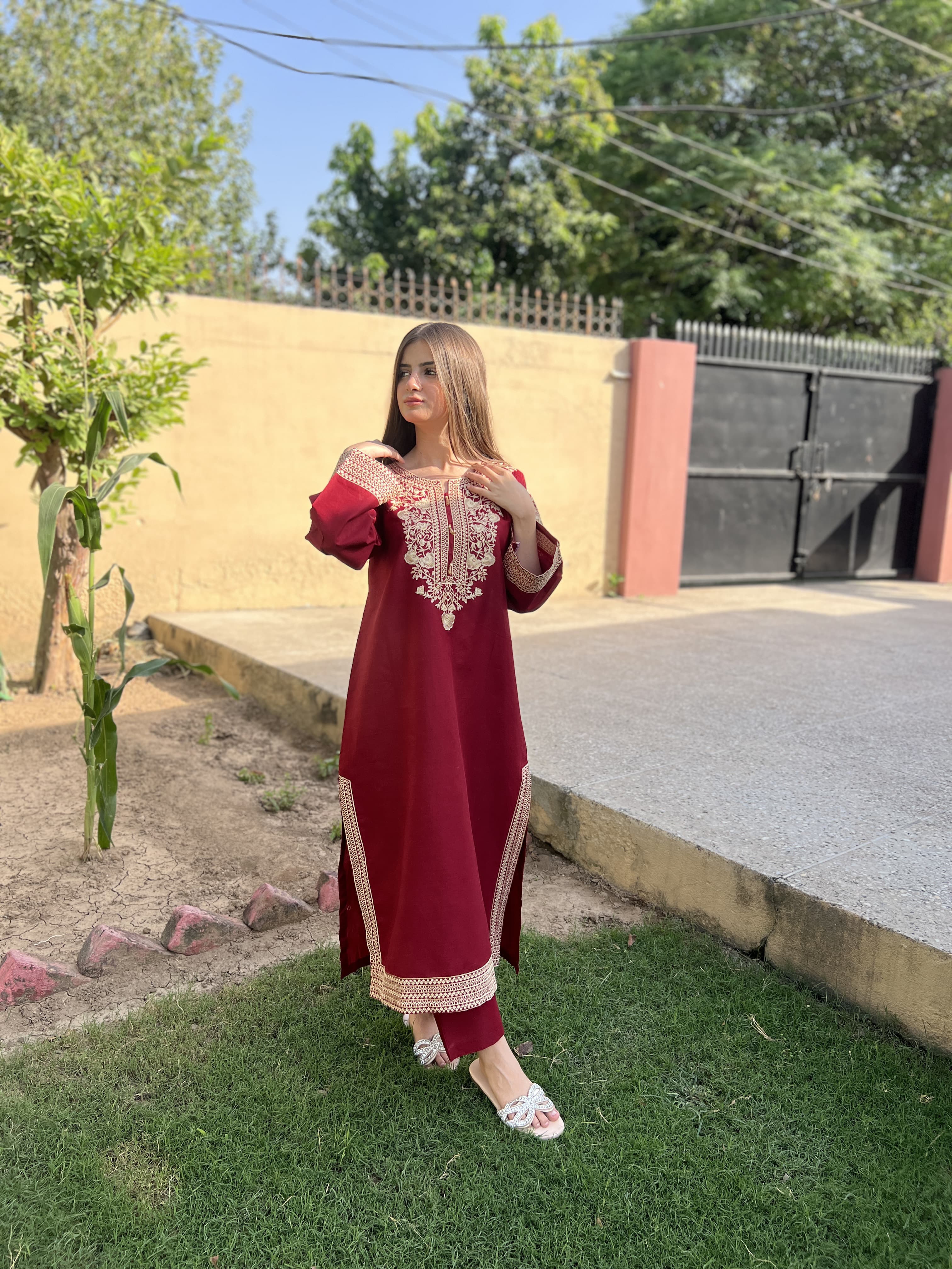 RoseGold Embroided 2 pc