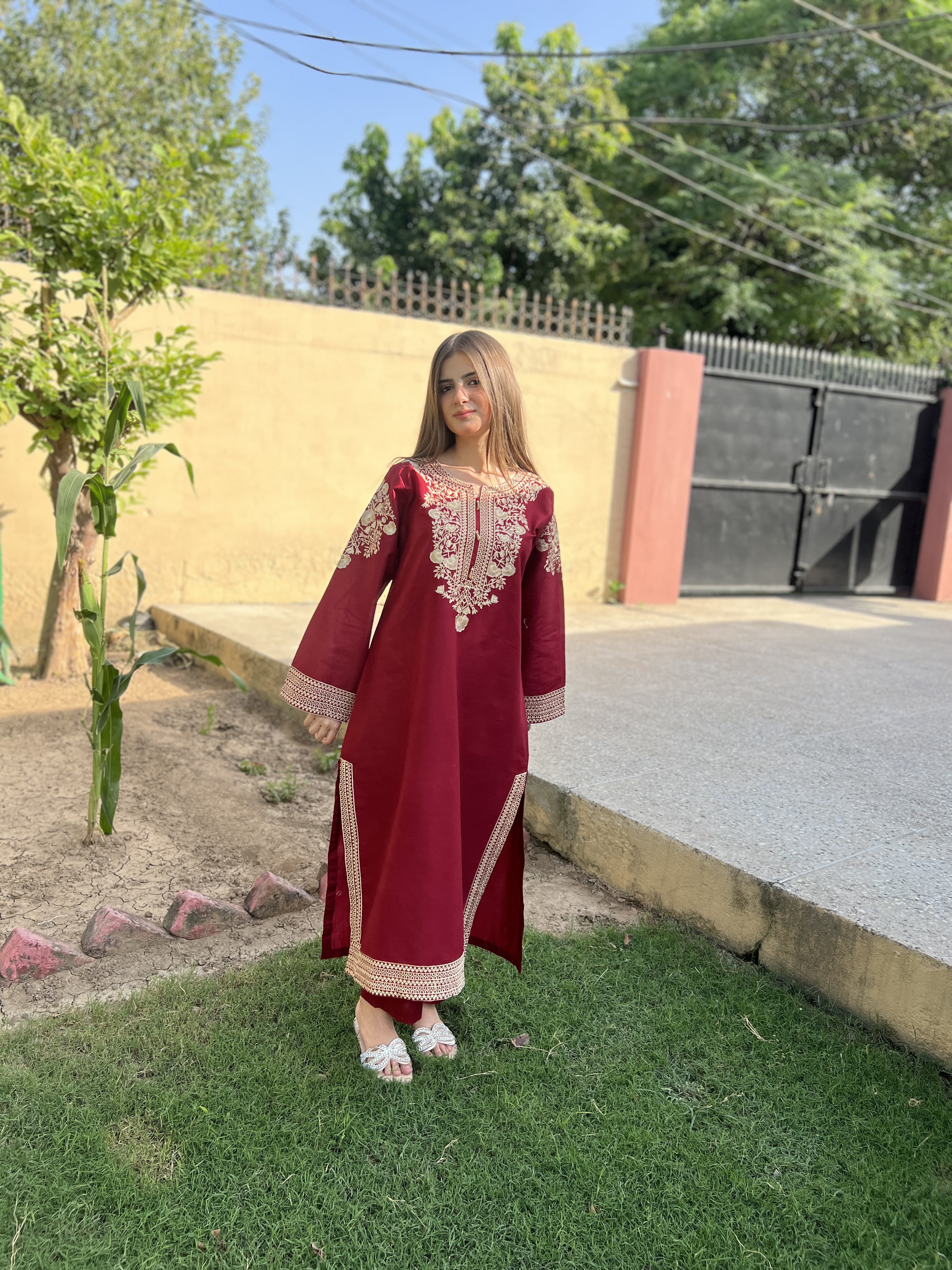 RoseGold Embroided 2 pc