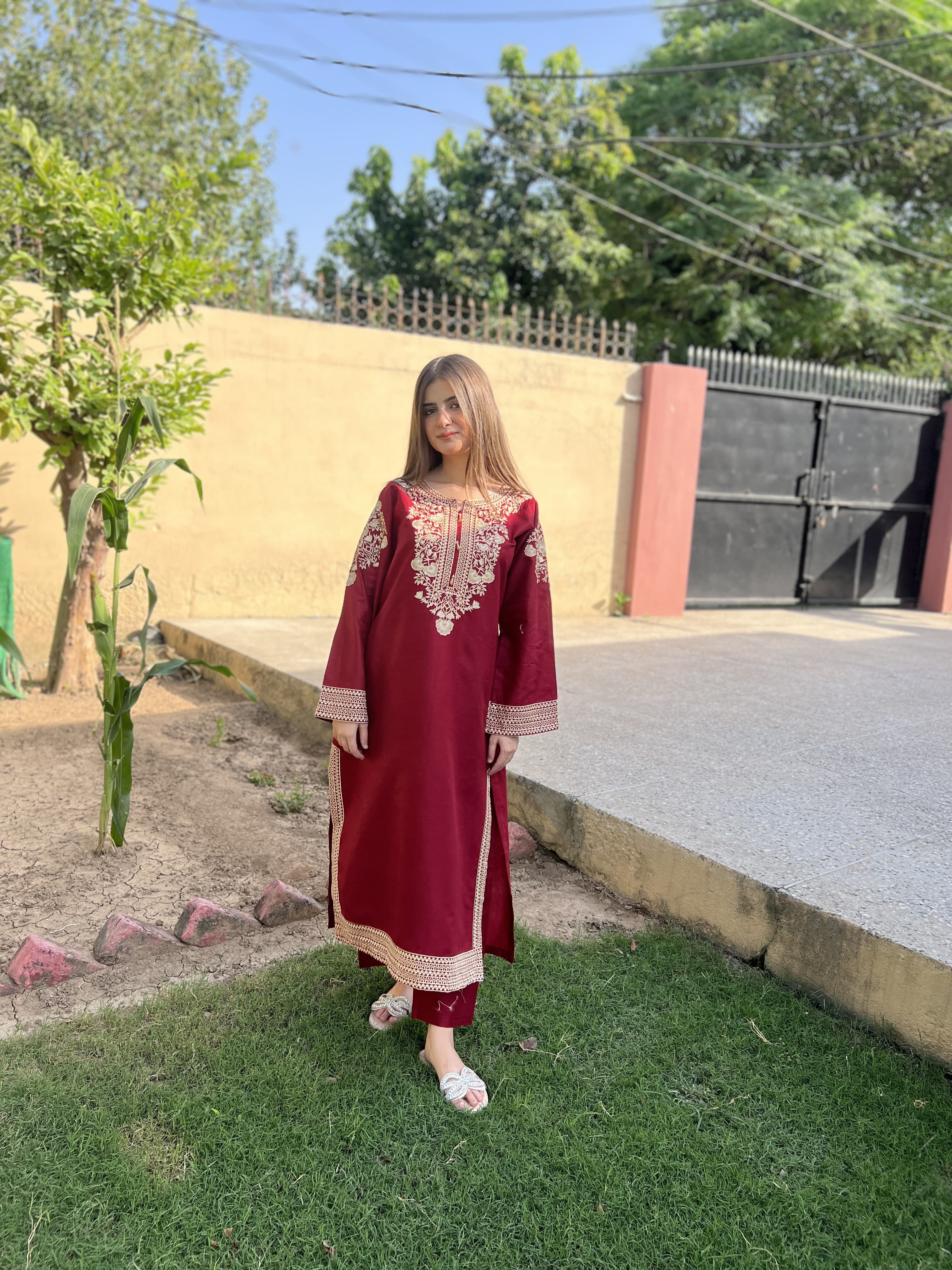 RoseGold Embroided 2 pc