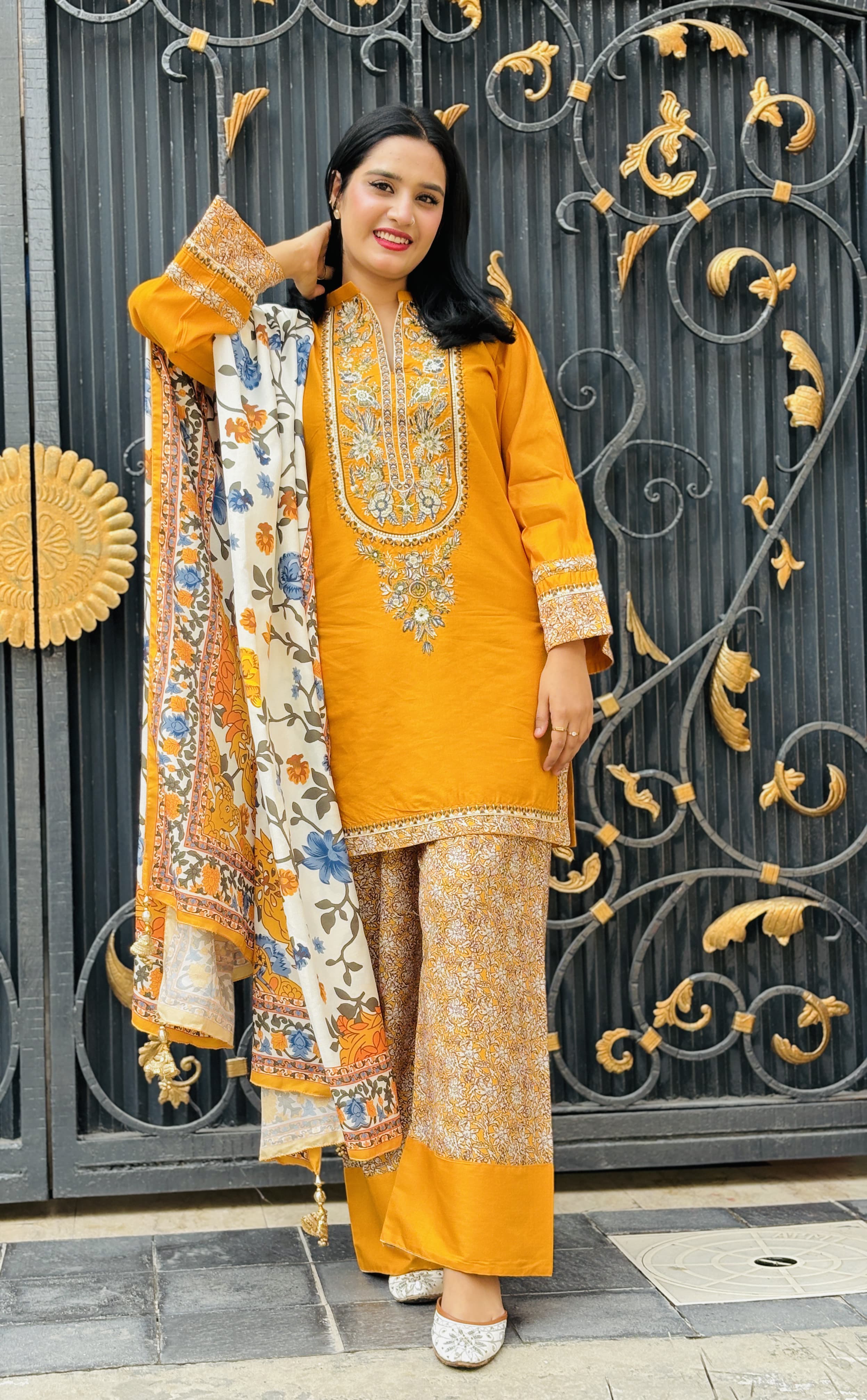 Livan 3 Pc Embroided 3 pc with shawl