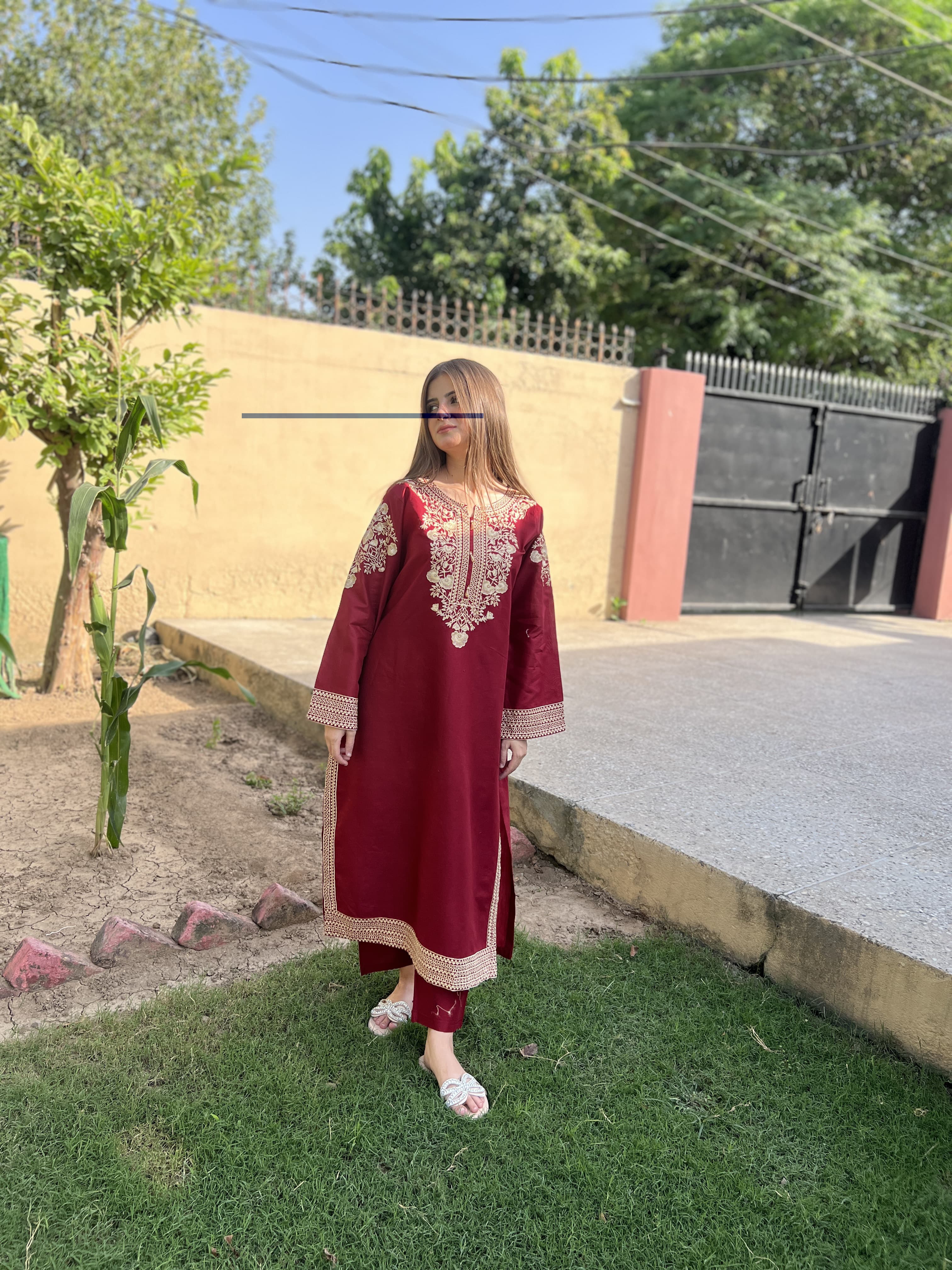 RoseGold Embroided 2 pc