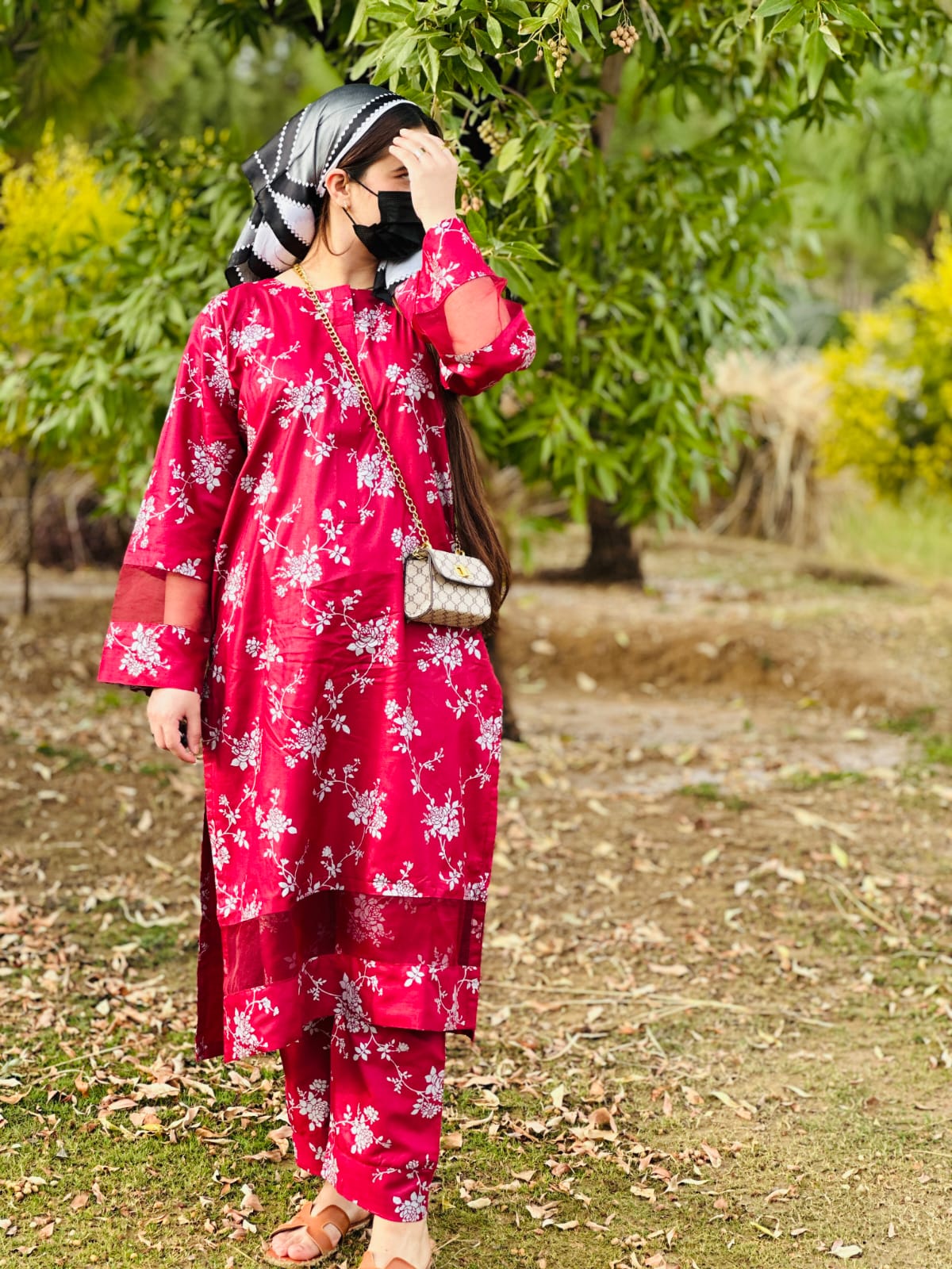 Maroon floral printed Co-Ord sets
