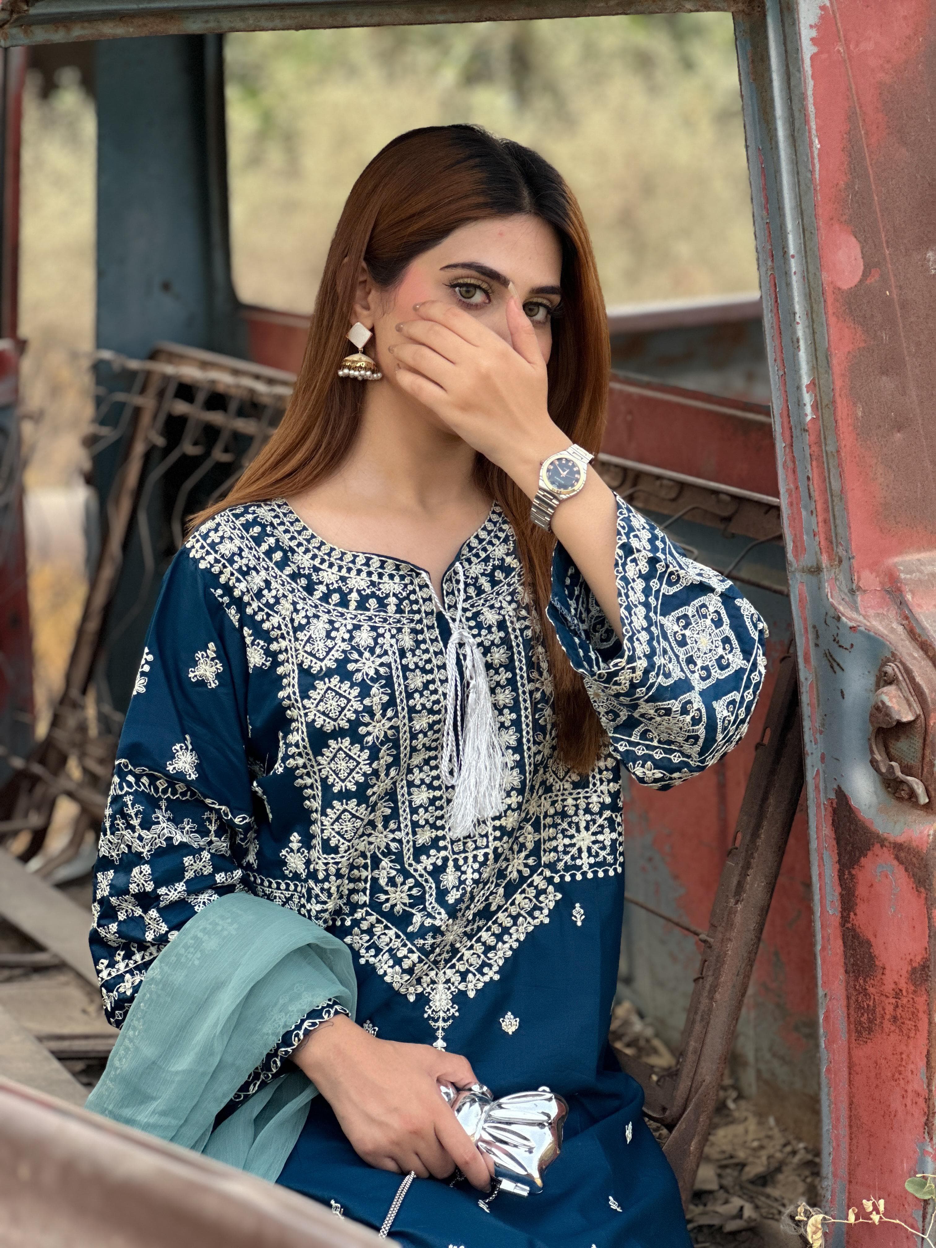 AAINA ZINC  EMBROIDED 3 PC