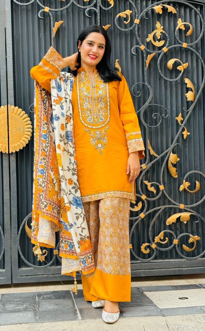 Livan 3 Pc Embroided 3 pc with shawl