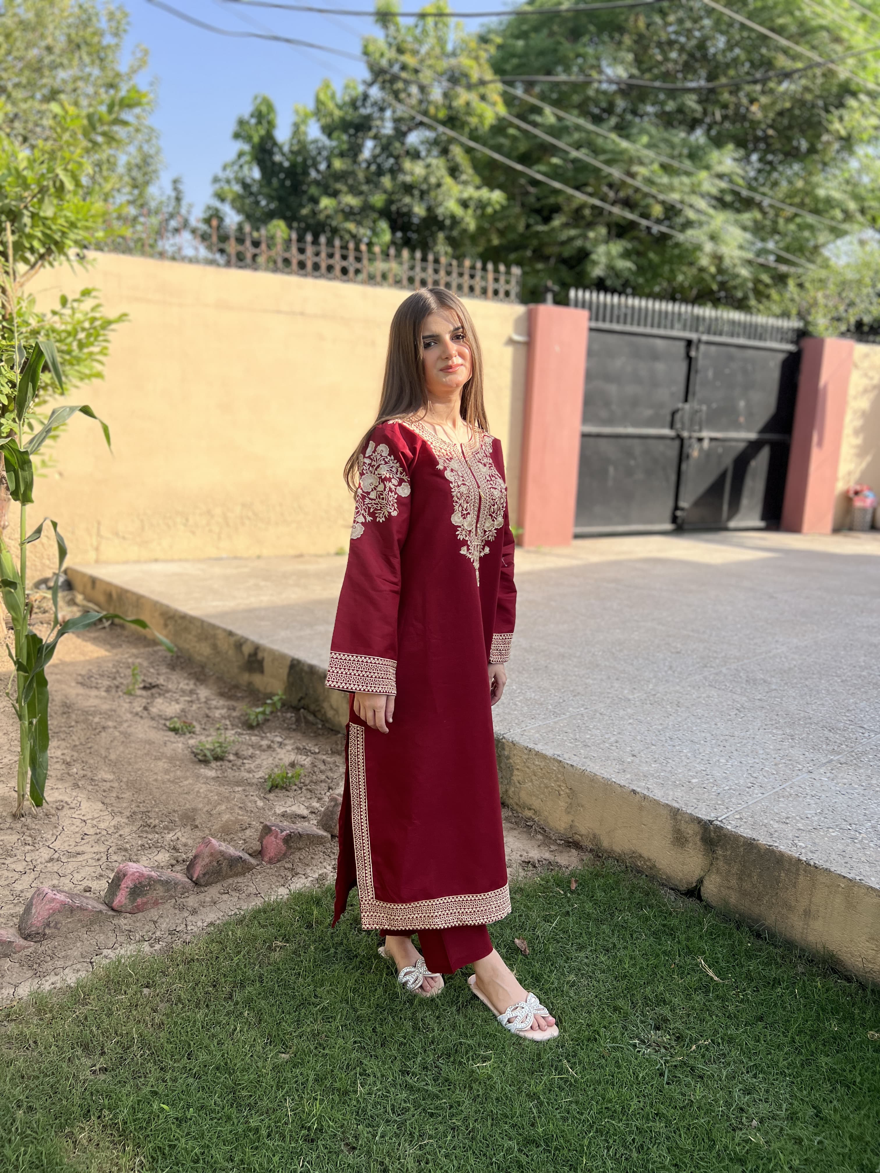 RoseGold Embroided 2 pc