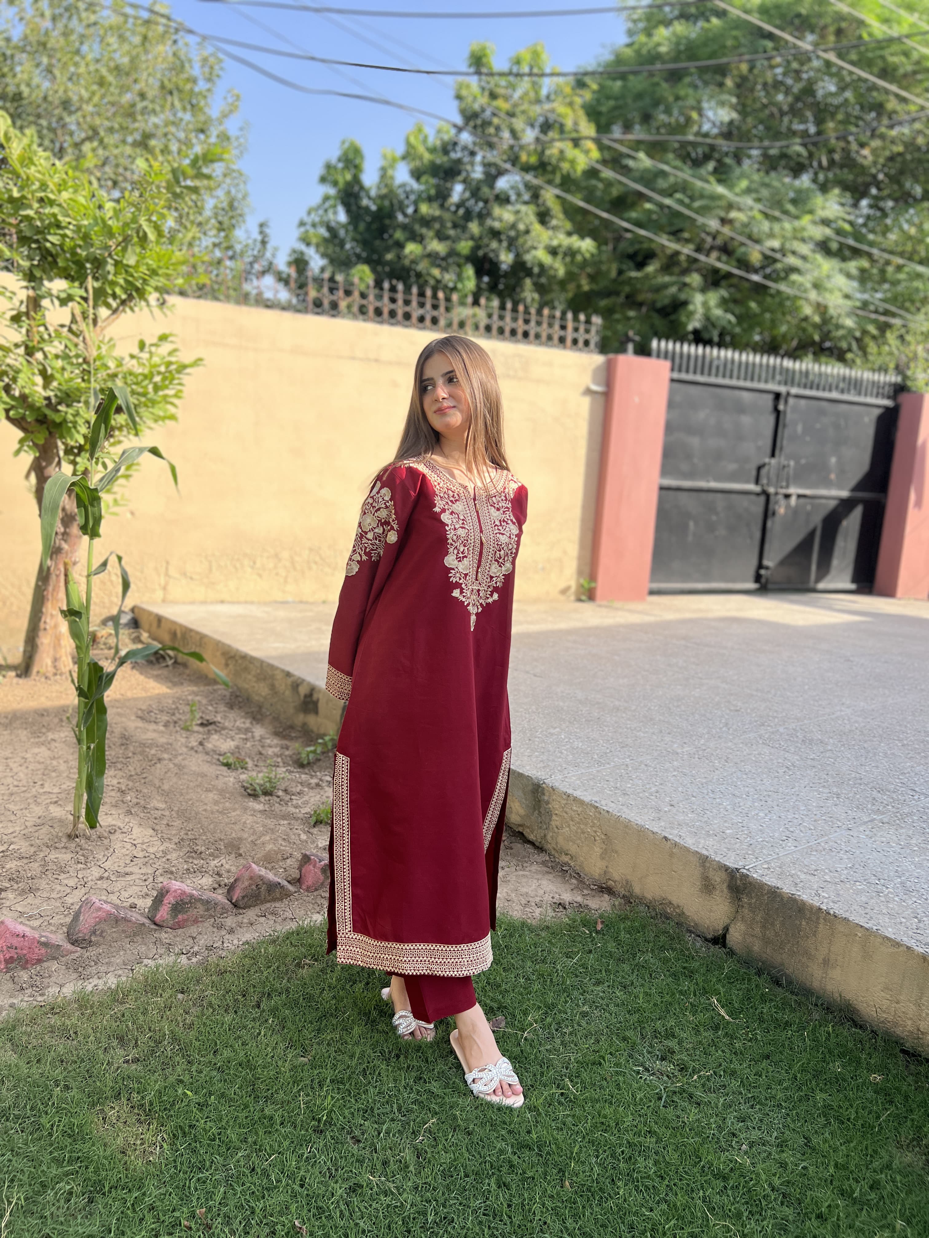 RoseGold Embroided 2 pc